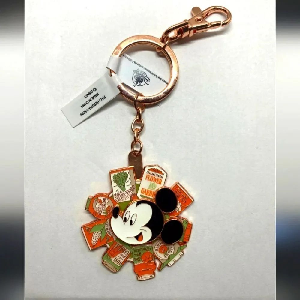 BRAN NEW DISNEY FLOWER AND GARDEN FESTIVAL 2020 MICKEY SPINNING KEYCHAIN